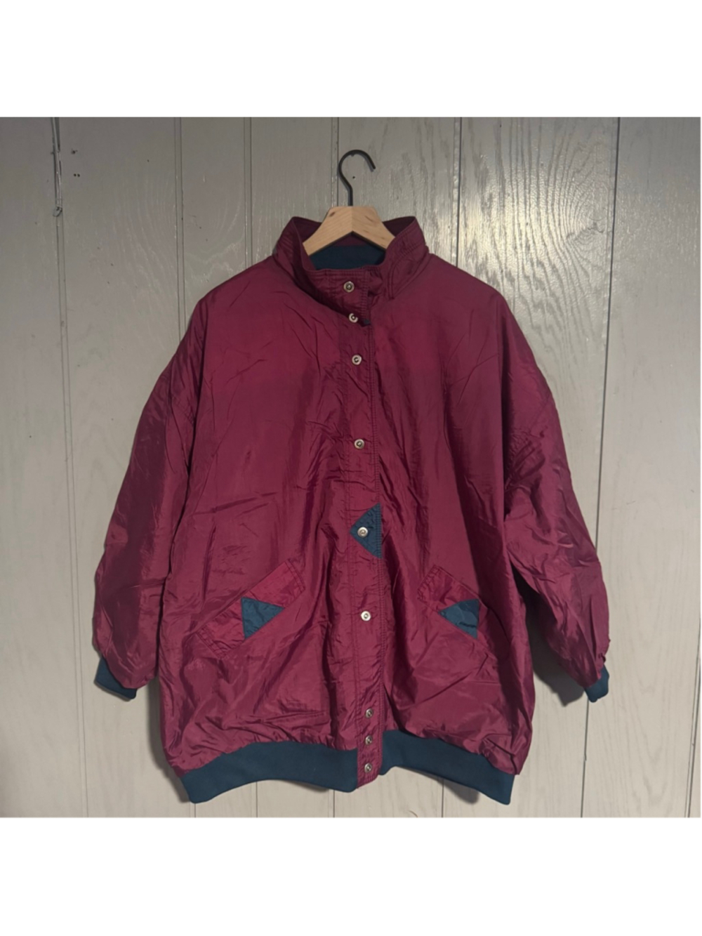 Vintage 1990s Current Seen Reversible Coat — Colorblock - Picture 3 of 4